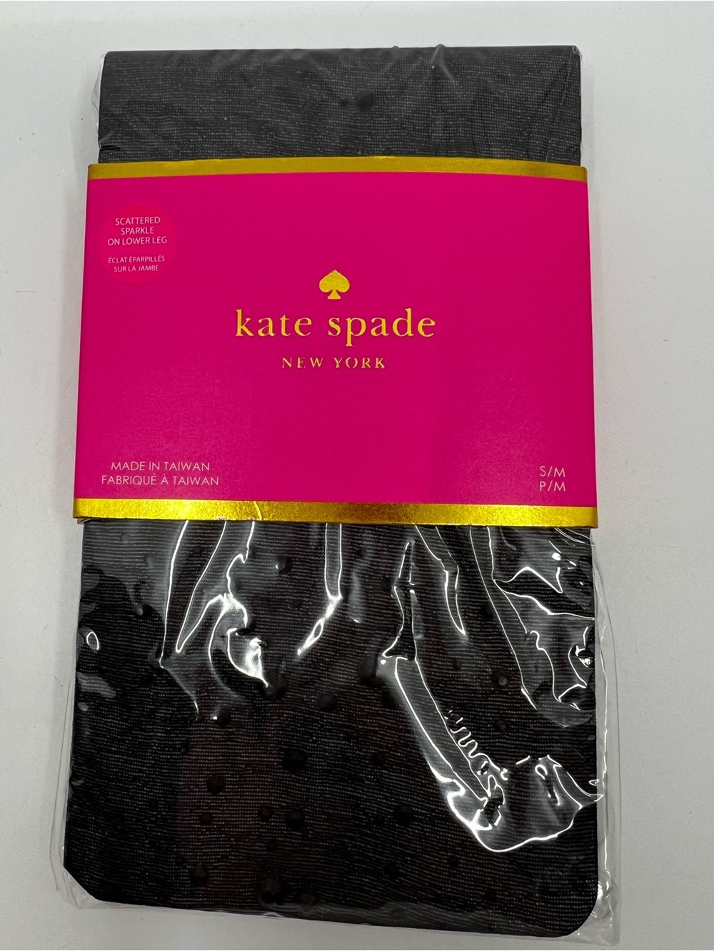 NWT Kate Spade Black Embellished Leg Tights size S/M